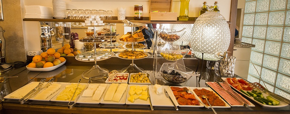 Turkish village breakfast consisting of the traditional foods.